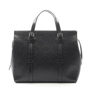 Gucci GG Embossed Tote Bag Leather Black